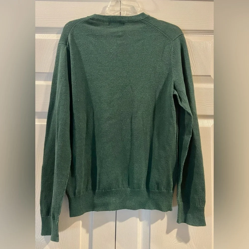 Banana Republic Men’s Performance Linen Green V-neck Sweater Size Medium